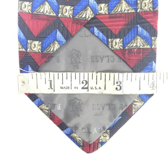Robert Talbott Best Of Class Red Geometric Silk Tie Made In USA 4" x 57" - Picture 5 of 6